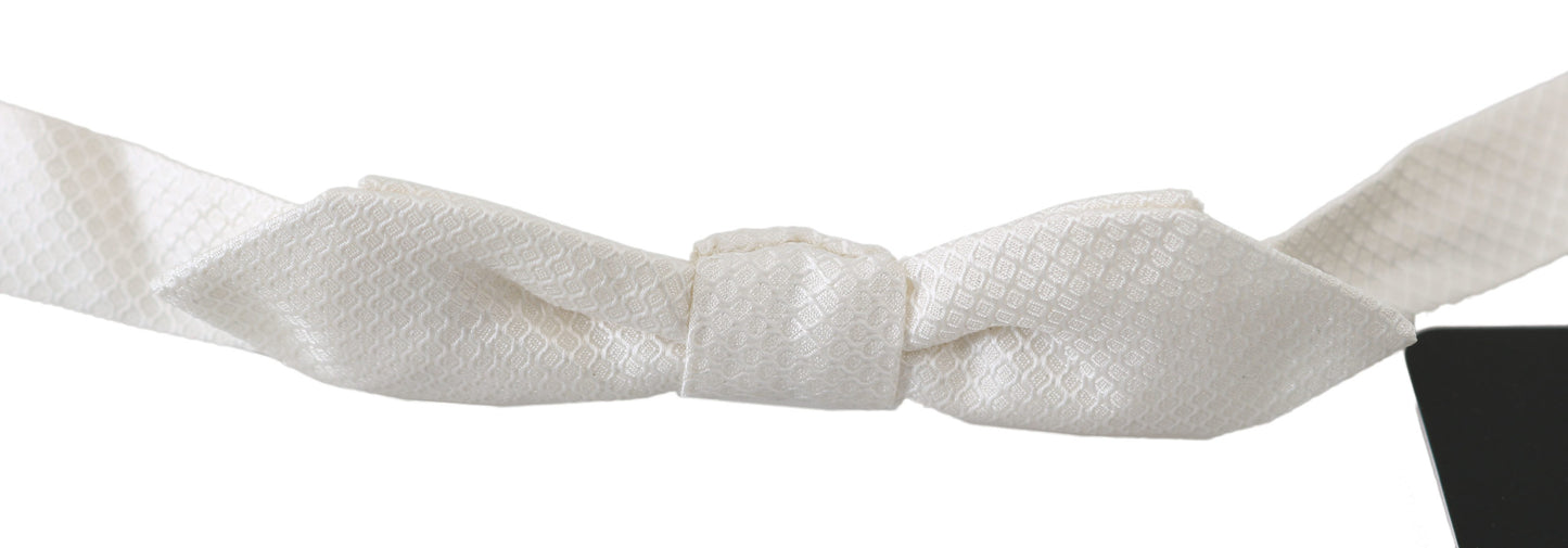 - Elegant White Silk Bow Tie