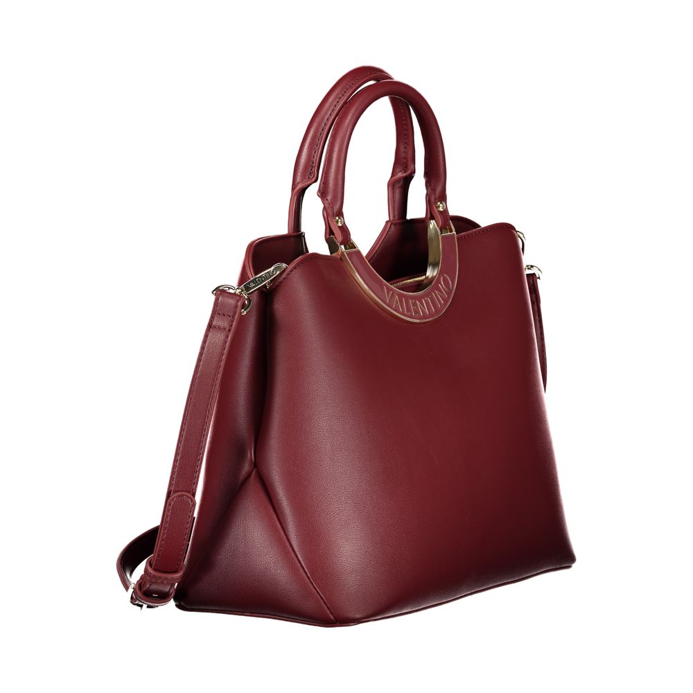 Mario Valentino Red Leather Tote Bag with Elegant Design