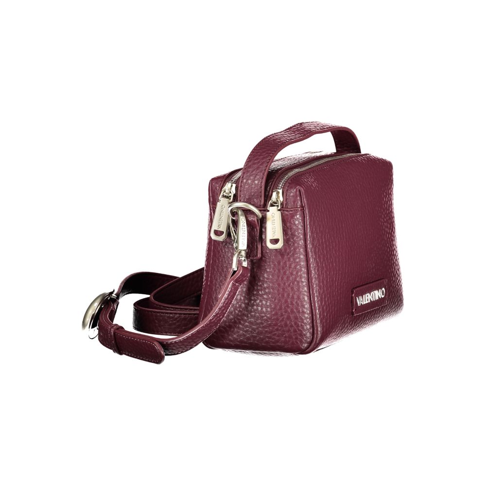 Mario Valentino Rosso Leather-Finish Women Handbag with Adjustable Strap