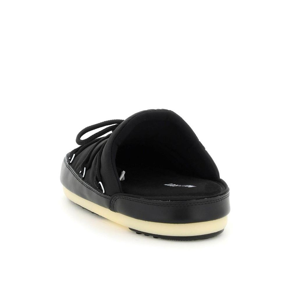 Moon Boot Black Nylon Mules - ICON MULES for Effortless Style