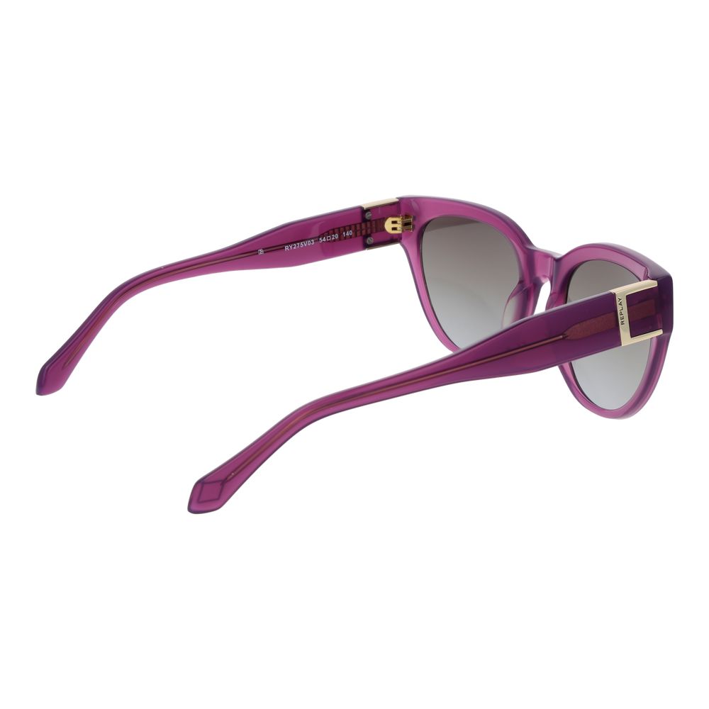 Replay Women’s Sunglasses – Rose Cat Eye Frame, Grey Gradient Lenses