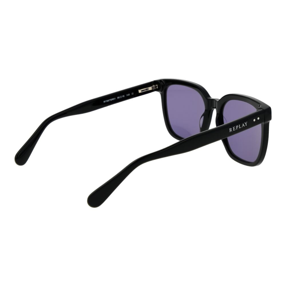 Replay Unisex Sunglasses – Black Full-Rim Frame with Grey Lenses