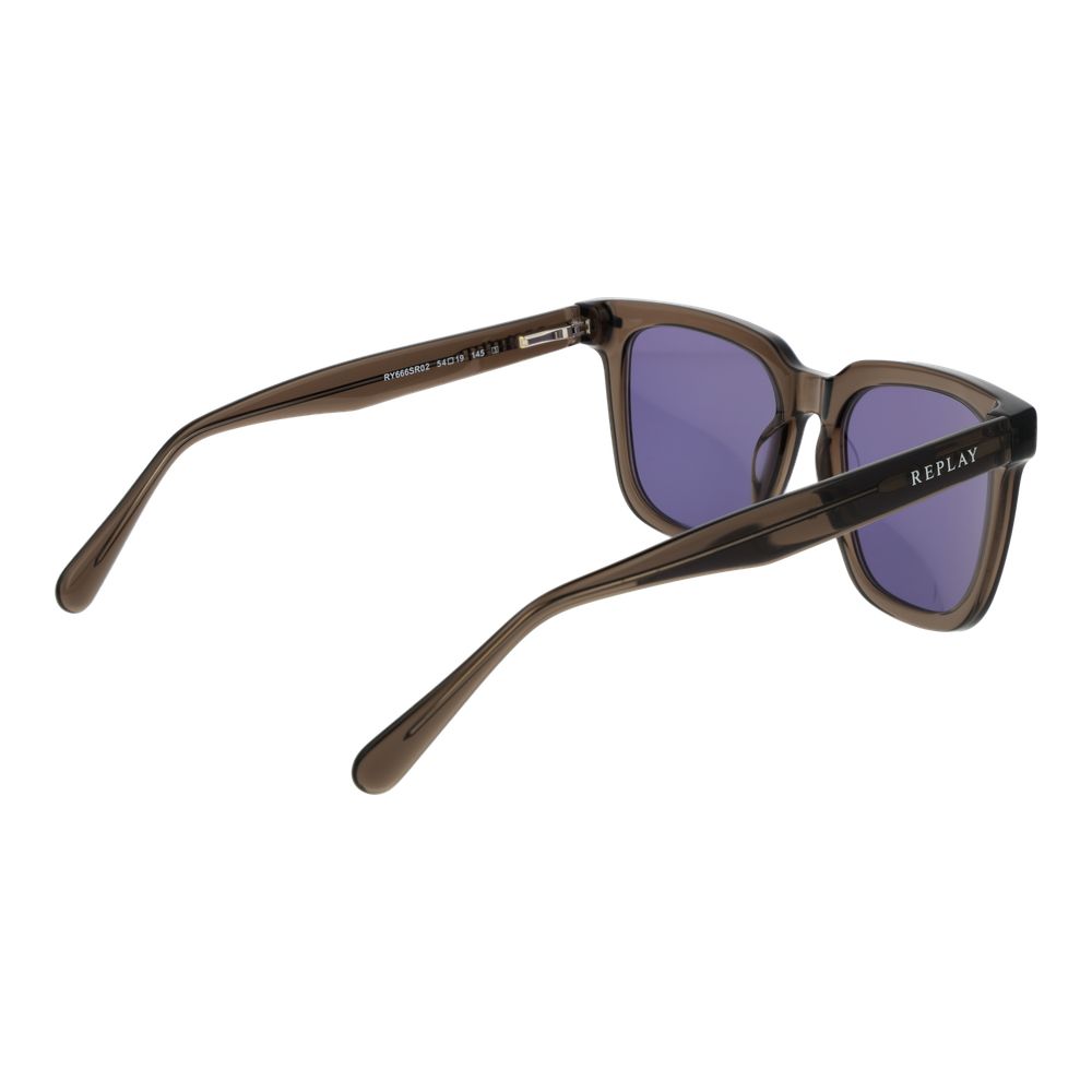Replay Men’s Sunglasses – Brown Full-Rim Frame, Grey Lenses