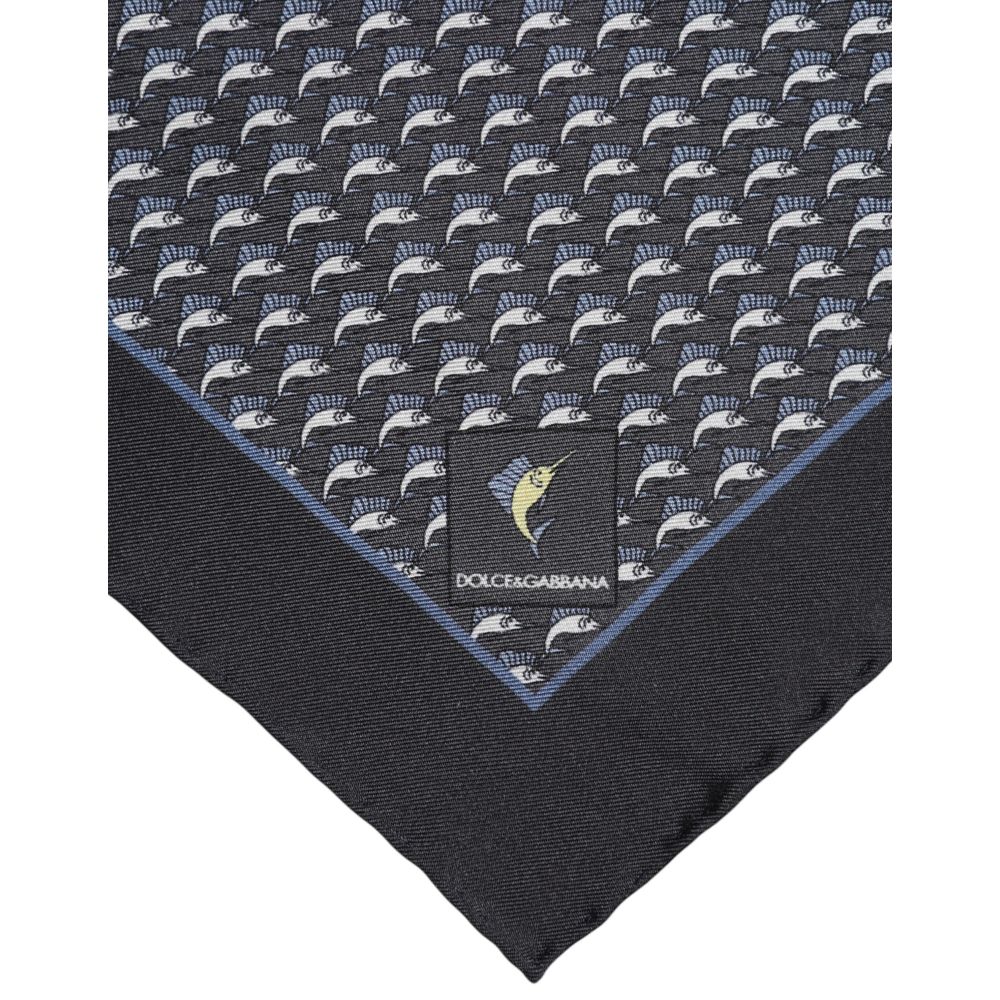 Dolce & Gabbana Black Silk Square Scarf