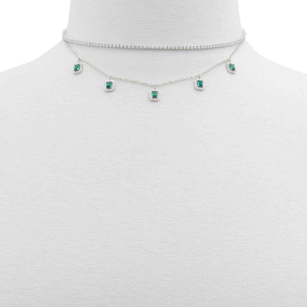 ALDO Dark Green Cubic Zirconia Necklace