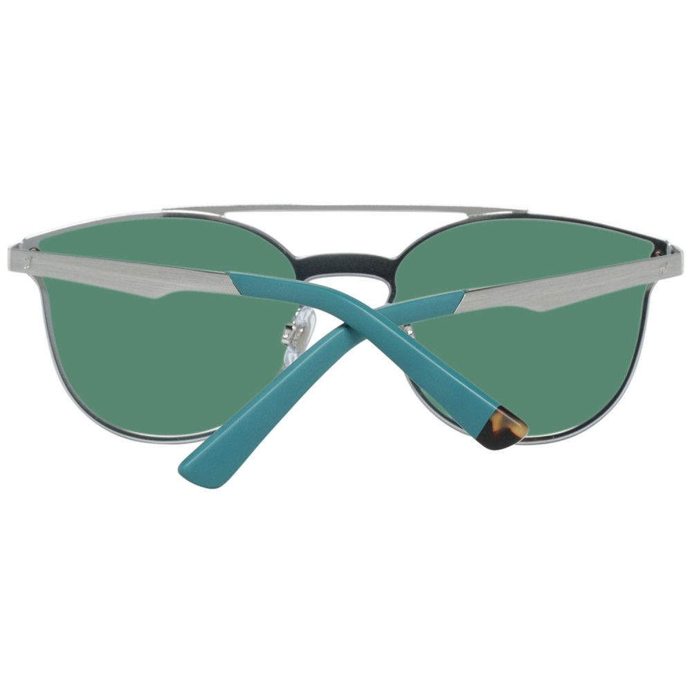 WEB EYEWEAR Unisex Silver Metal Sunglasses – Green Lenses