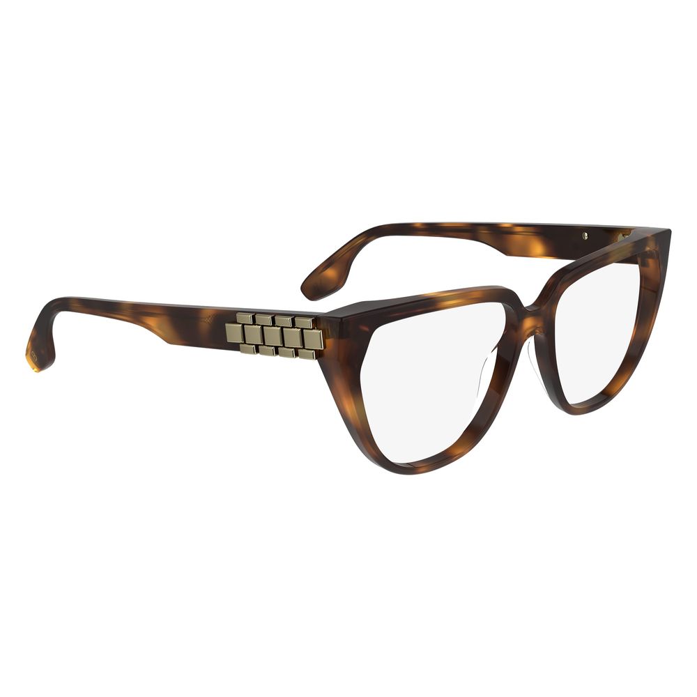 Victoria Beckham Women’s Oval Optical Glasses – Brown Full-Rim Frame, 54mm