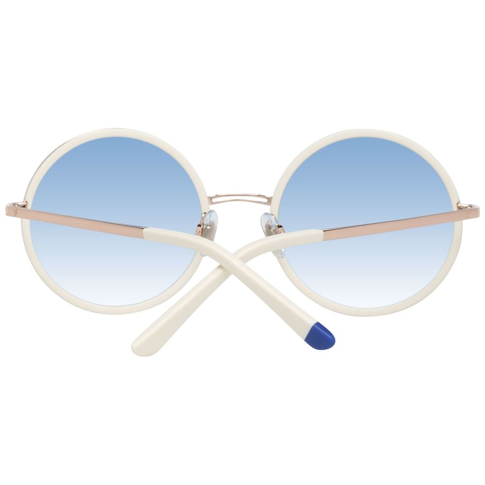 WEB EYEWEAR Women’s Sunglasses – Beige Metal Frame, Blue Lenses