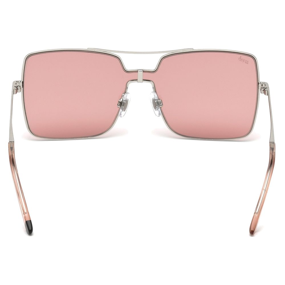 WEB EYEWEAR Women’s Sunglasses – Silver Metal Frame, Rose Lenses