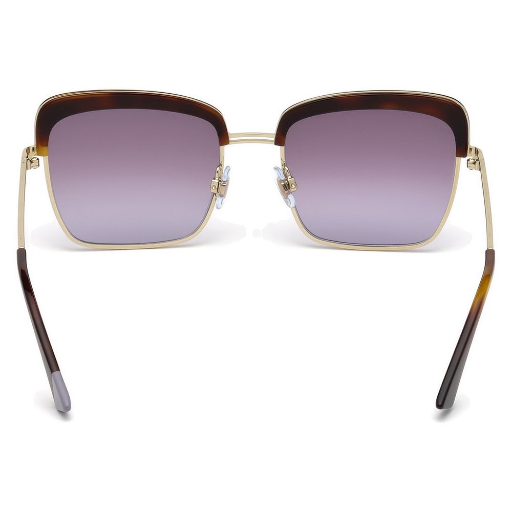 WEB EYEWEAR Women's Gold Metal Sunglasses – Stylish Eyewear with Lilac Tint