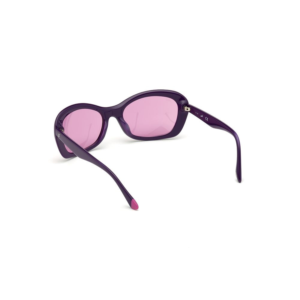 WEB EYEWEAR Women’s Sunglasses – Lilac Plastic Frame, Red Lenses