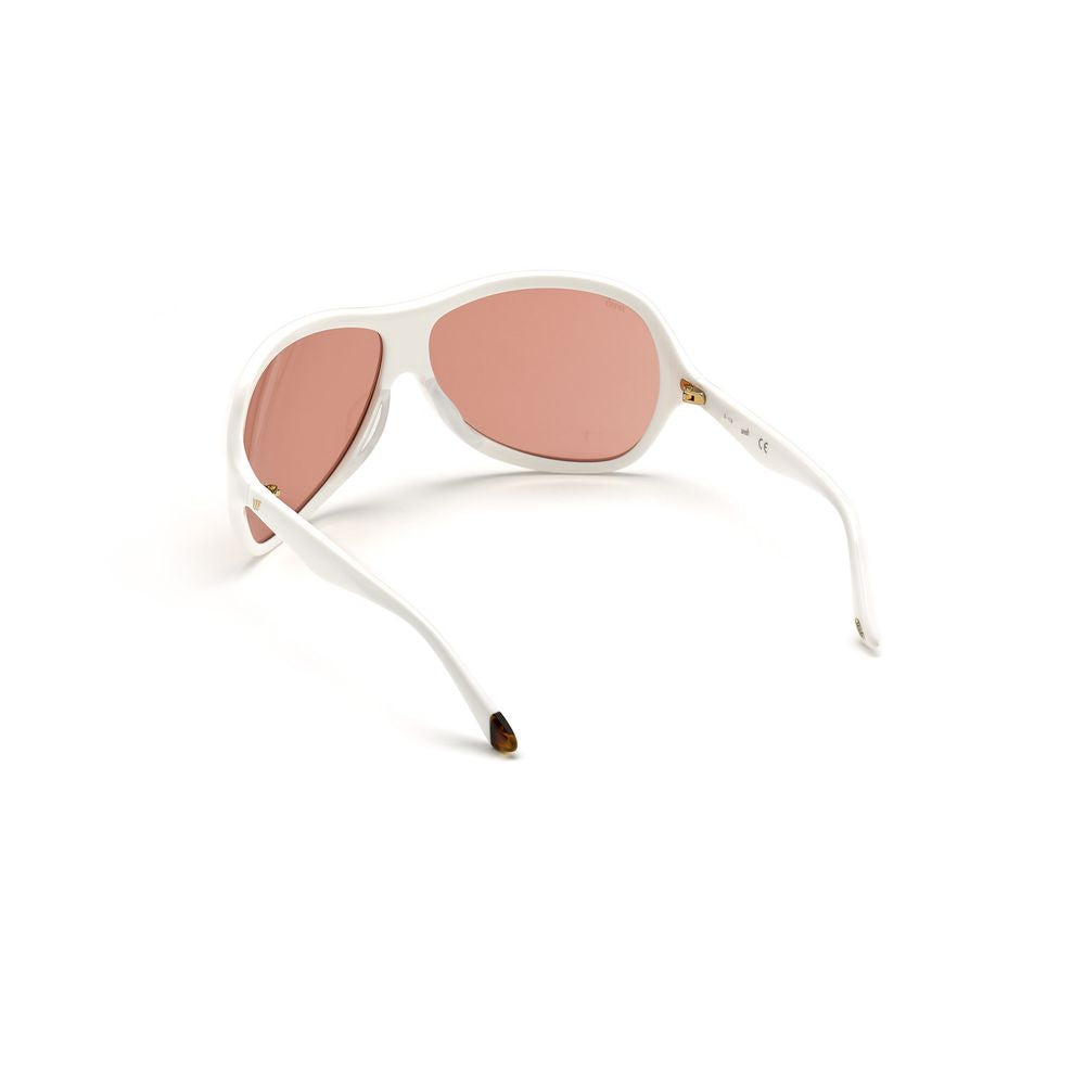 WEB EYEWEAR Women’s Sunglasses – White Plastic Frame, Brown Lenses
