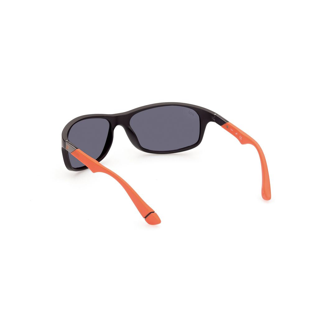WEB EYEWEAR Men's Black Acetate Sunglasses – Mirrored Gray Lenses