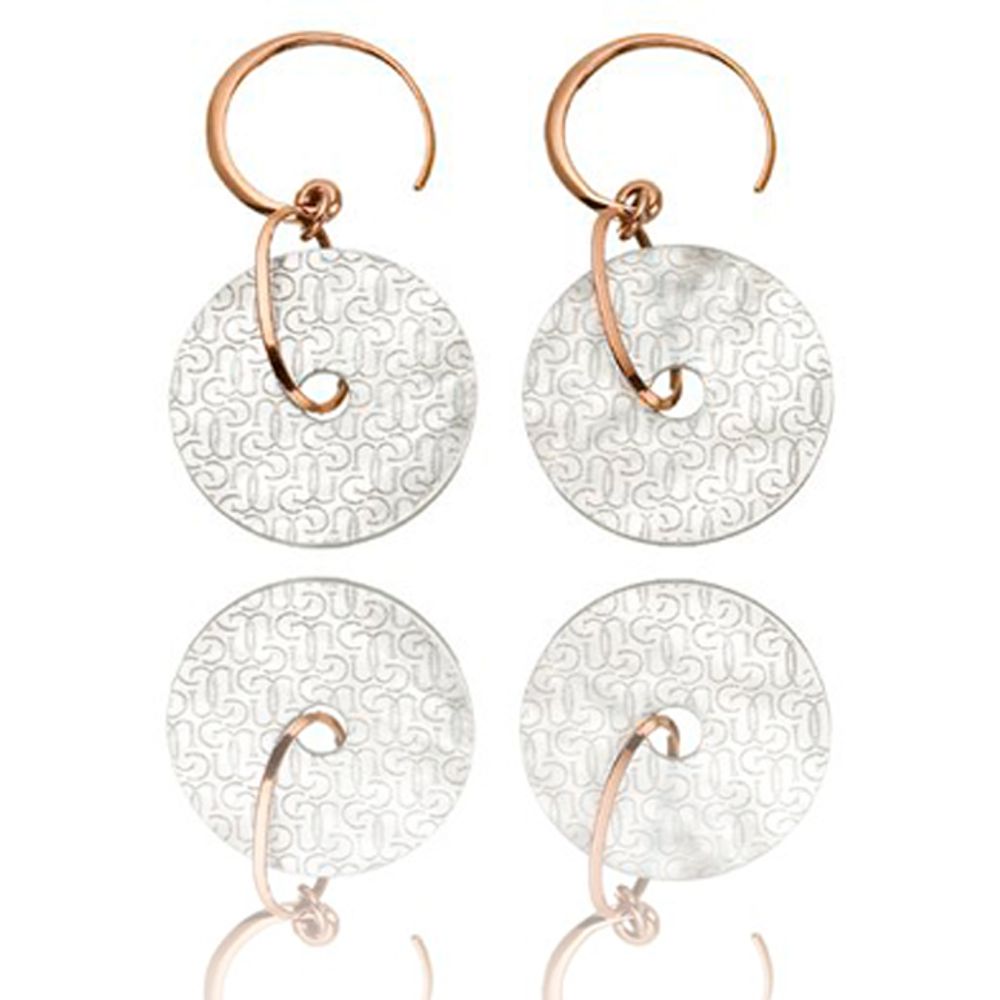 GC Bicolor Silver Earrings - Elegant Design for Modern Women