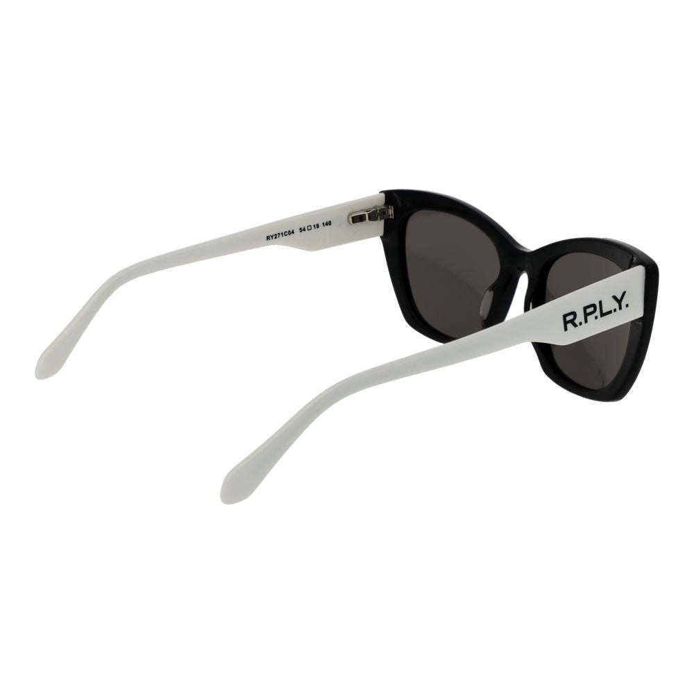 Replay Women’s Sunglasses – Black Cat Eye Frame, Grey Lenses