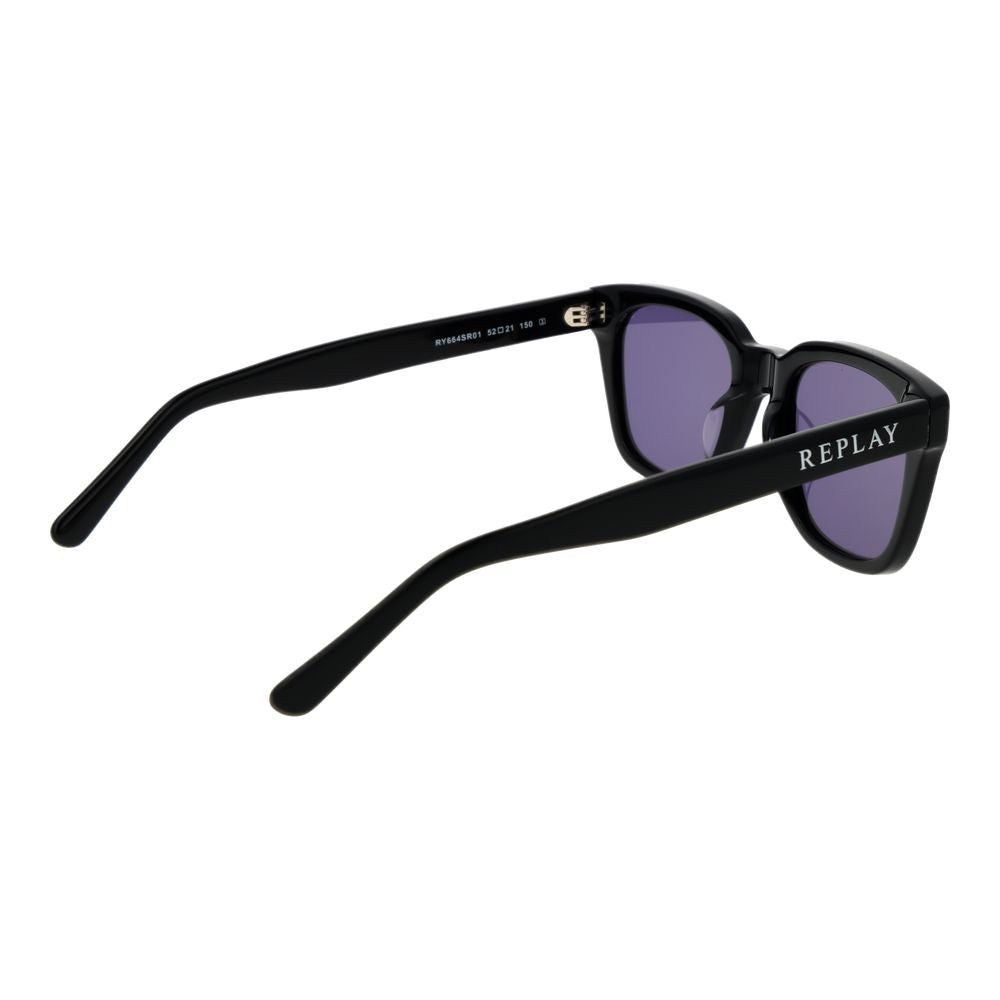 Replay Unisex Sunglasses – Black Full-Rim Frame, Grey Lenses