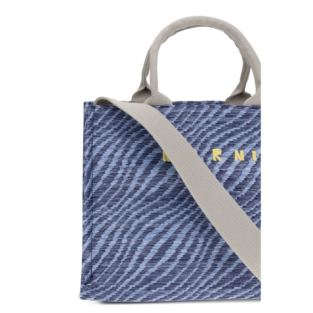 Marni Blue Fabric Shoulder Bag - Vibrant Zebra Tote