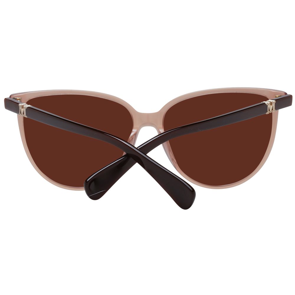 Max Mara Women’s Sunglasses – Beige Full-Rim Frame, Brown Lenses