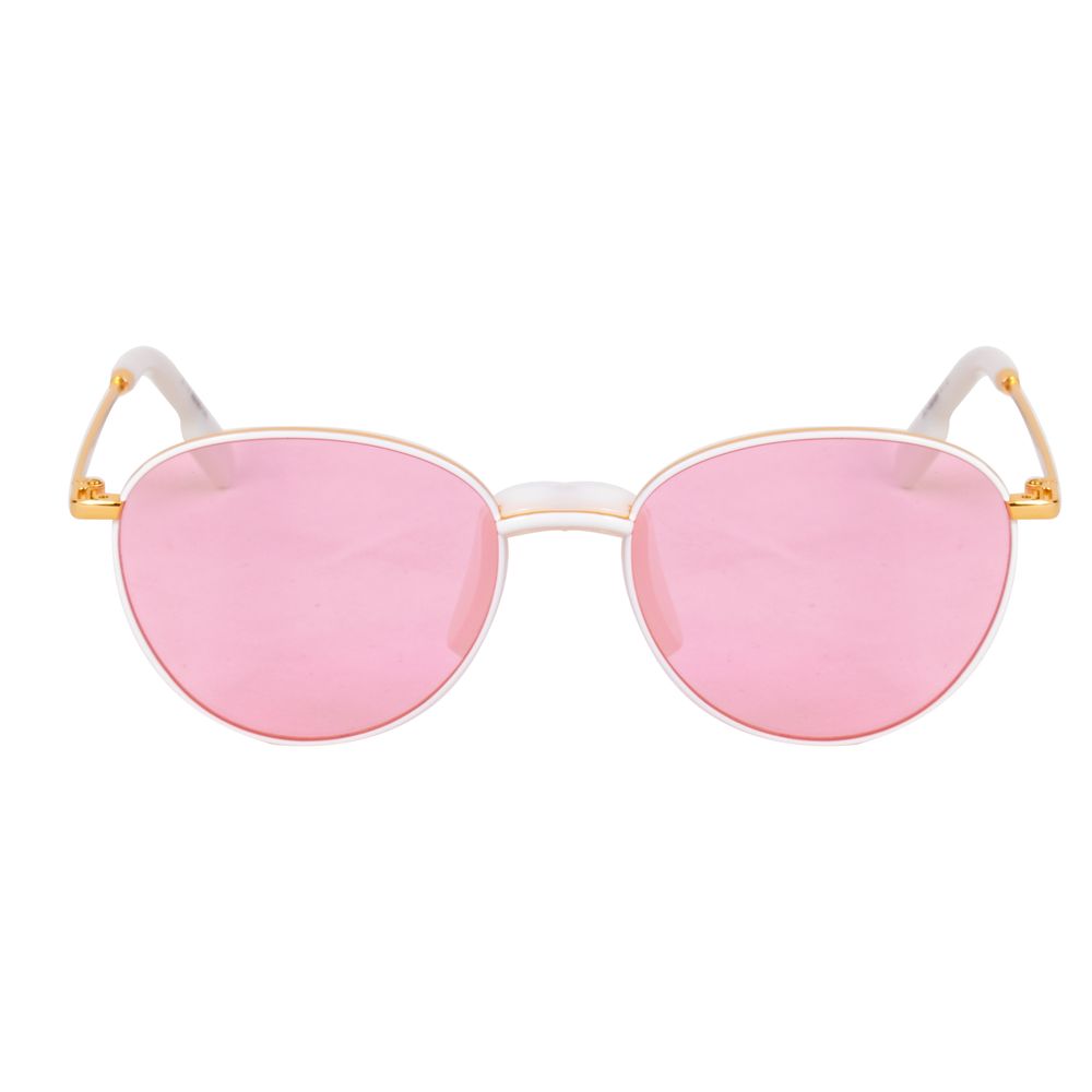 Kenzo Women’s Sunglasses – Golden Metal Frame, Pink Lenses