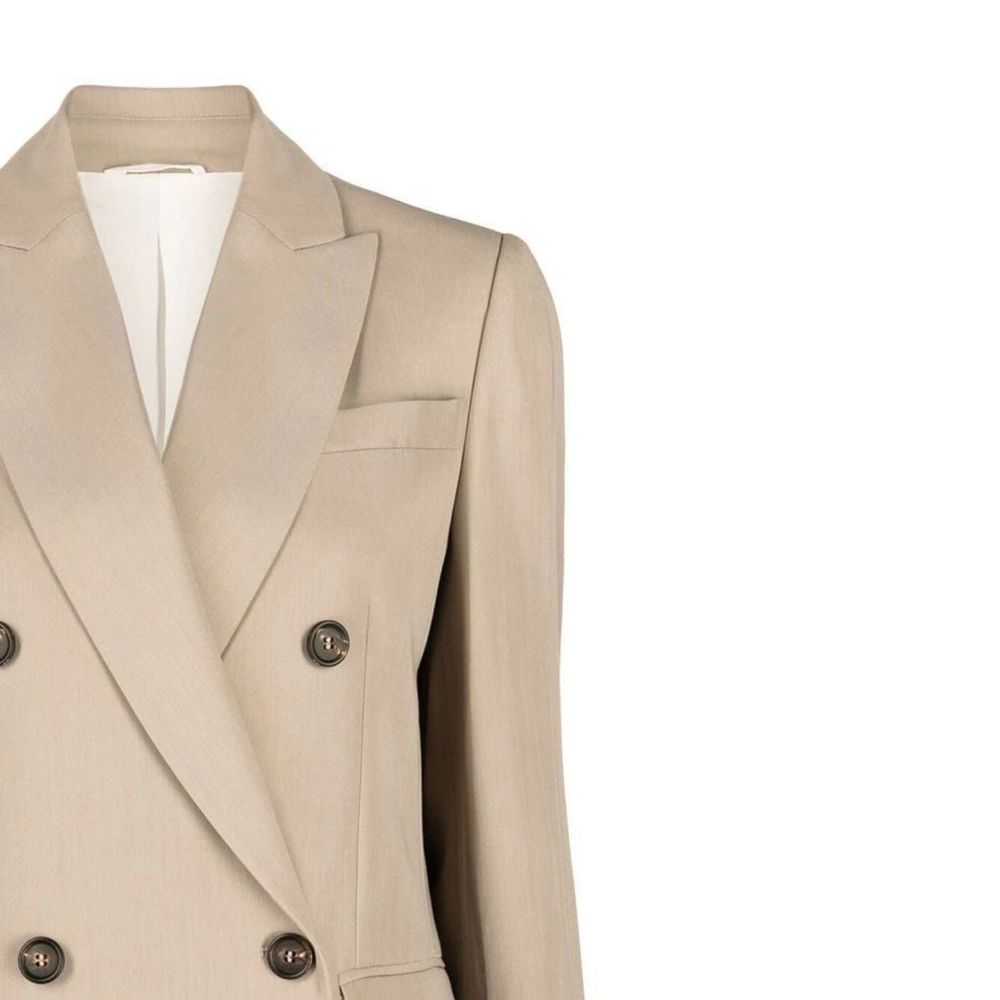 Brunello Cucinelli Beige Virgin Wool Blazer for Women