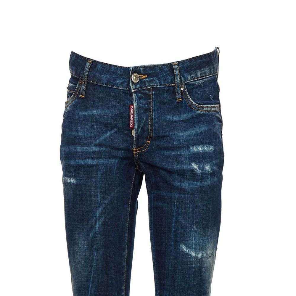 Dsquared2 Blue Cotton Slim Fit Jeans