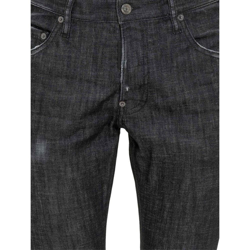 Dsquared² Black Cotton Slim Fit Jeans - Bold and Edgy Style