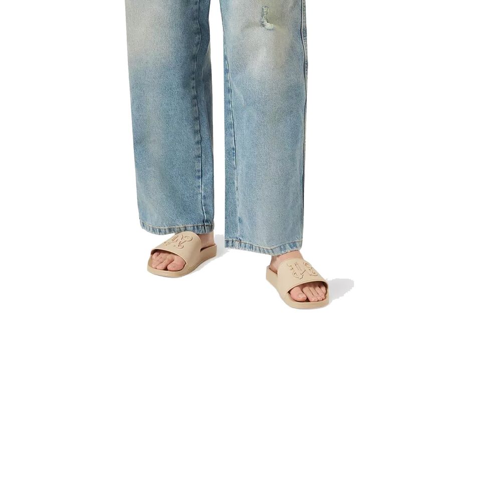 Palm Angels Beige Rubber Slides - Elevate Your Casual Style