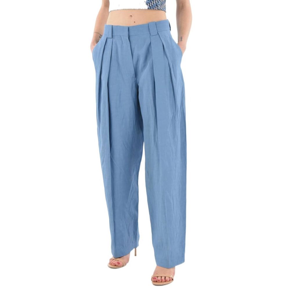 Stella McCartney High-Waist Tailored Trousers in Mineral Blue