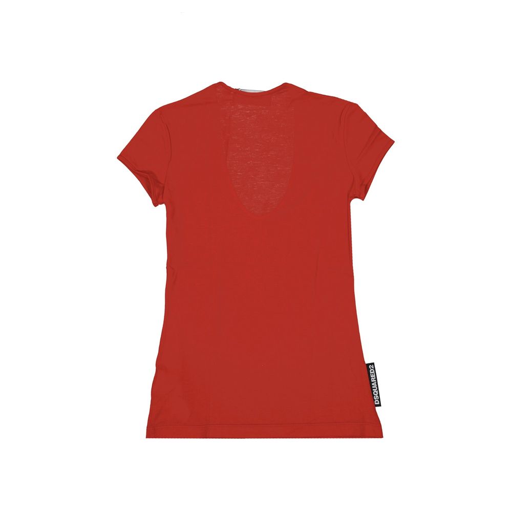 Dsquared2 Red Cotton T-Shirt – Bold Luxury for Everyday Wear