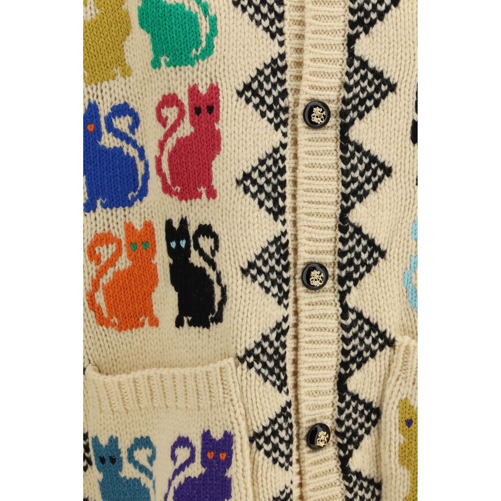 Valentino Multicolor Wool Cardigan