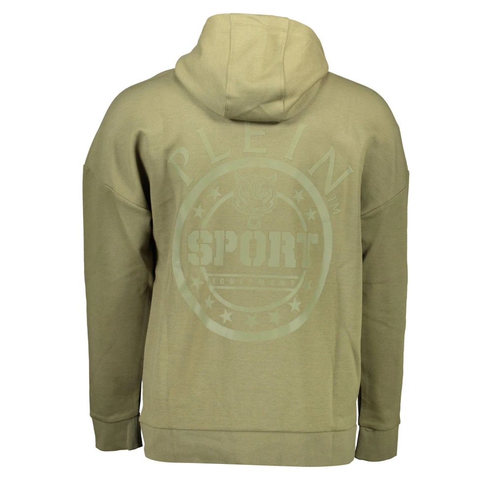 Plein Sport Bicolor Cotton Sweatshirt in Luxurious Green