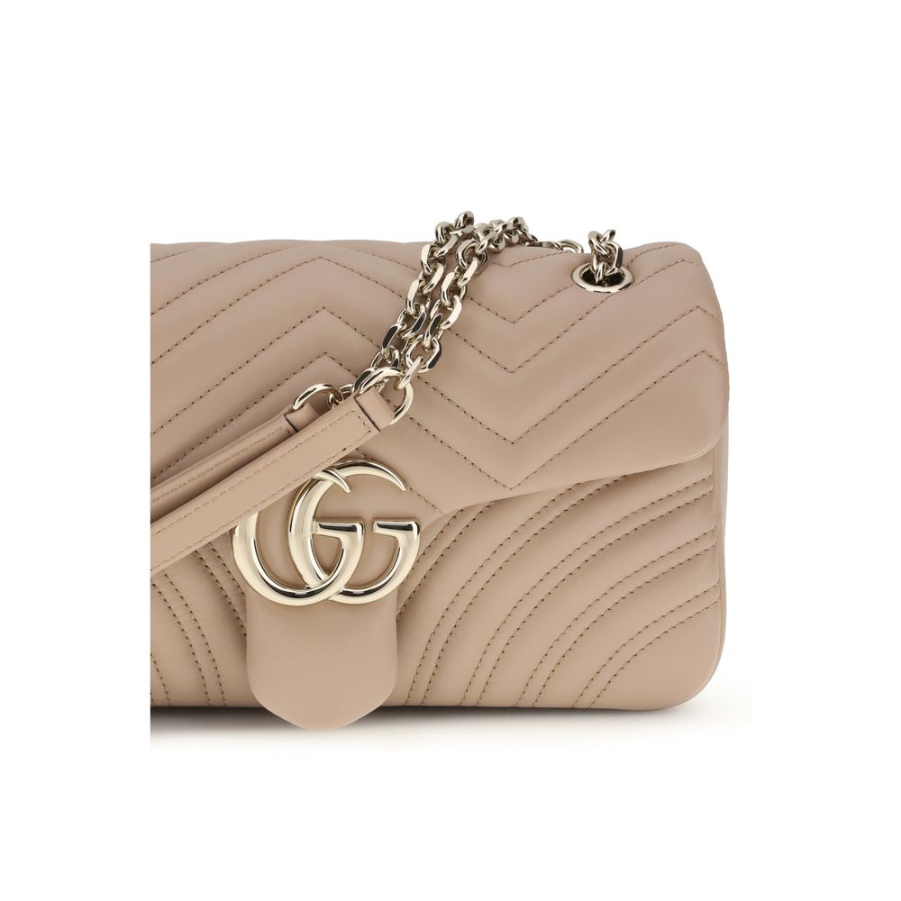 Gucci GG Marmont Medium Shoulder Bag in Black Matelassé Lambskin Leather