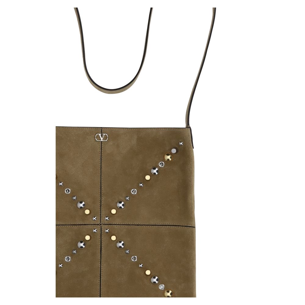 Valentino Garavani Nellcôte Beige Suede Leather Shoulder Bag