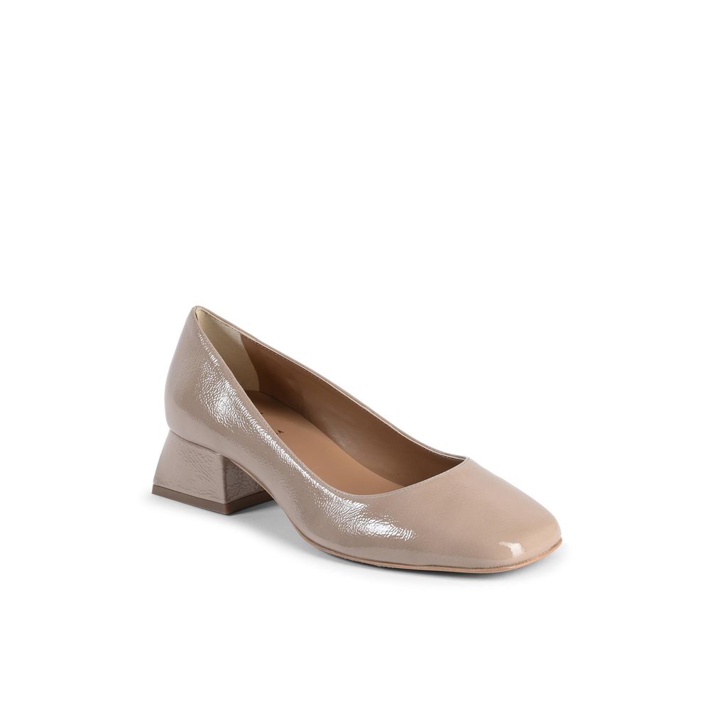 19V69 Italia Beige Leather Ballet Flats - SOFIA NAPLACK CAPPUCCINO
