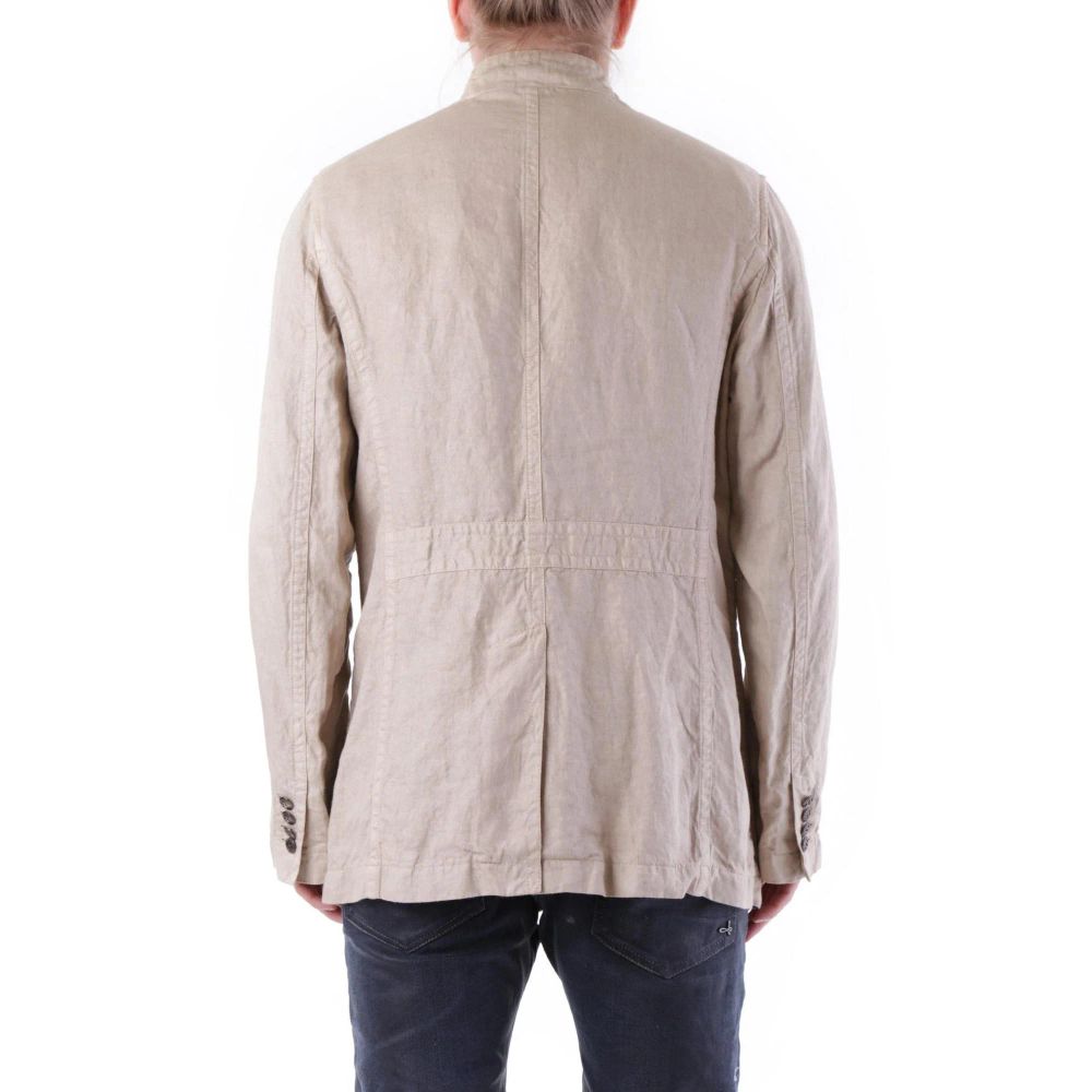 Husky Beige Linen Coat - Timeless Spring/Summer Jacket for Men