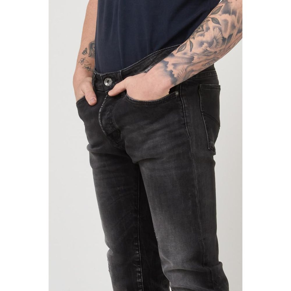 GAS Black Cotton Skinny Jeans
