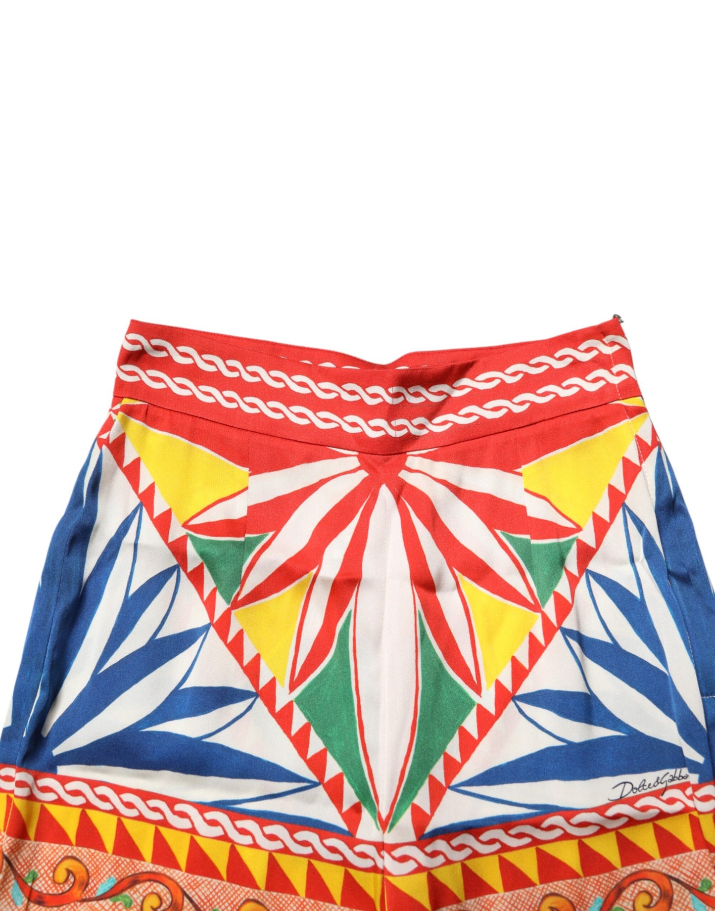 Dolce & Gabbana Multicolor Silk Carretto Leggings