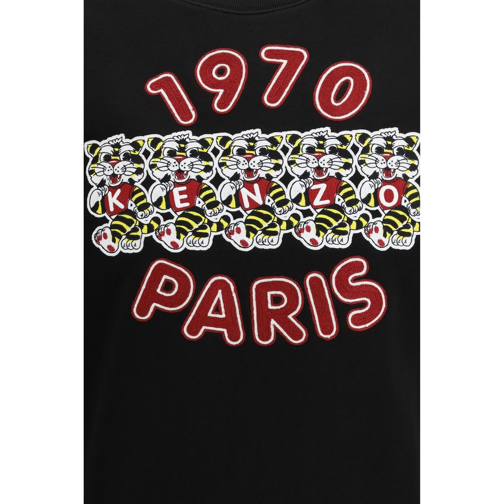 Kenzo Black Cotton Sweatshirt - Wild Tiger Embroidery