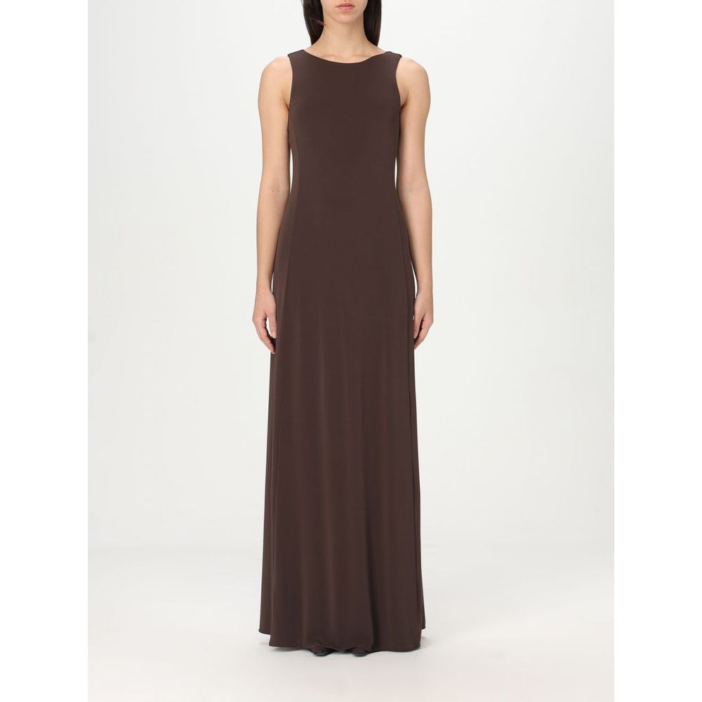 Max Mara Brown Jersey Pompei Maxi Casual Dress
