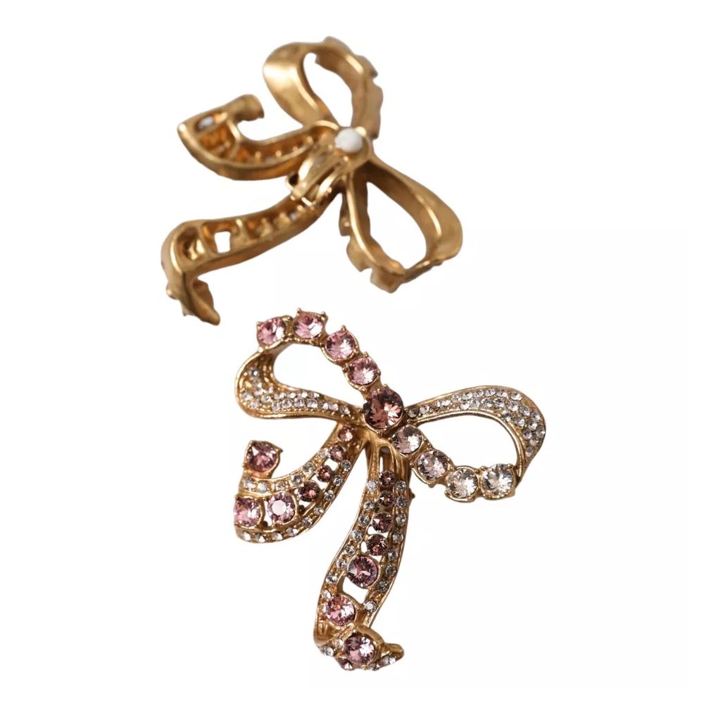 Dolce & Gabbana Gold Tone Brass Bow Earrings