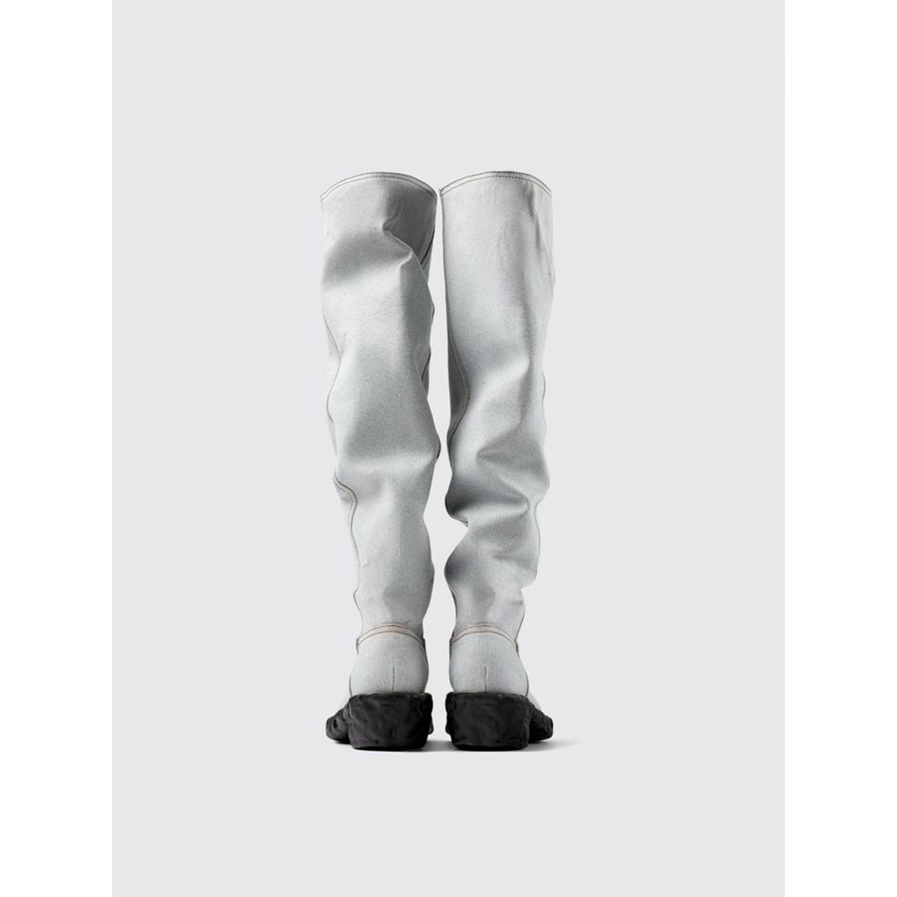 Camperlab Light Blue Denim And Rubber Heel Knee High Boots