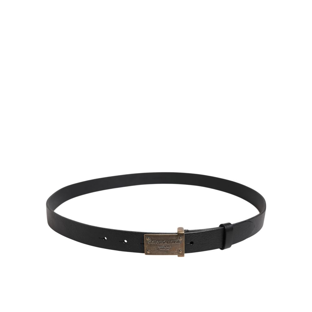 Dolce & Gabbana Black Leather Regular Belt for Men