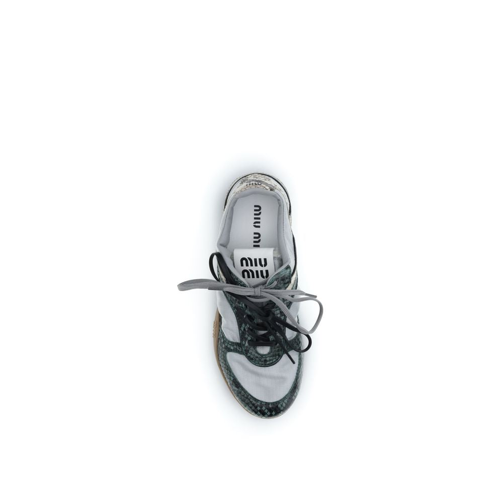 Miu Miu Gray Rubber Athletic Sneakers: Sporty Elegance redefined