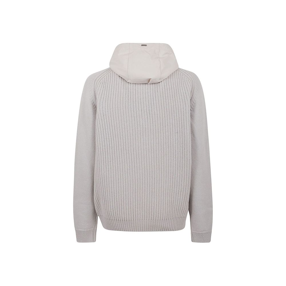 Herno Gray Wool Sweatshirt - Elegant Comfort Redefined