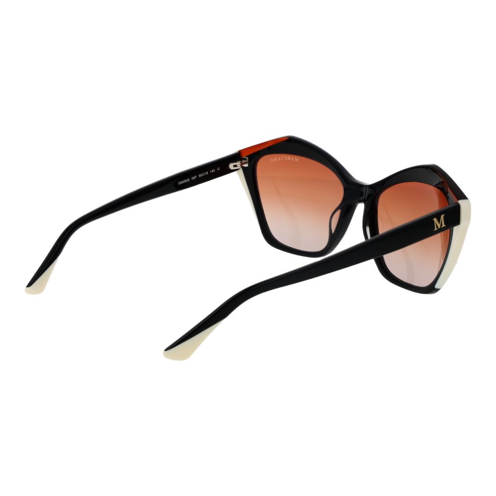 Marciano by Guess Women’s Sunglasses – Black Butterfly Frame, Brown Gradient Lenses