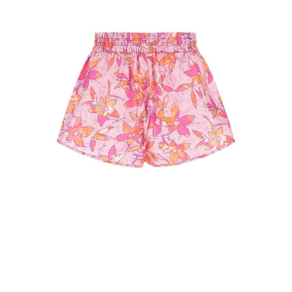 Isabel Marant Lysmee Pink & Orange Floral Print Silk Blend Shorts