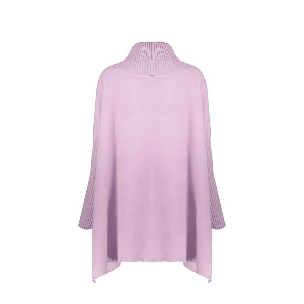 Herno Purple Virgin Wool Poncho for Women