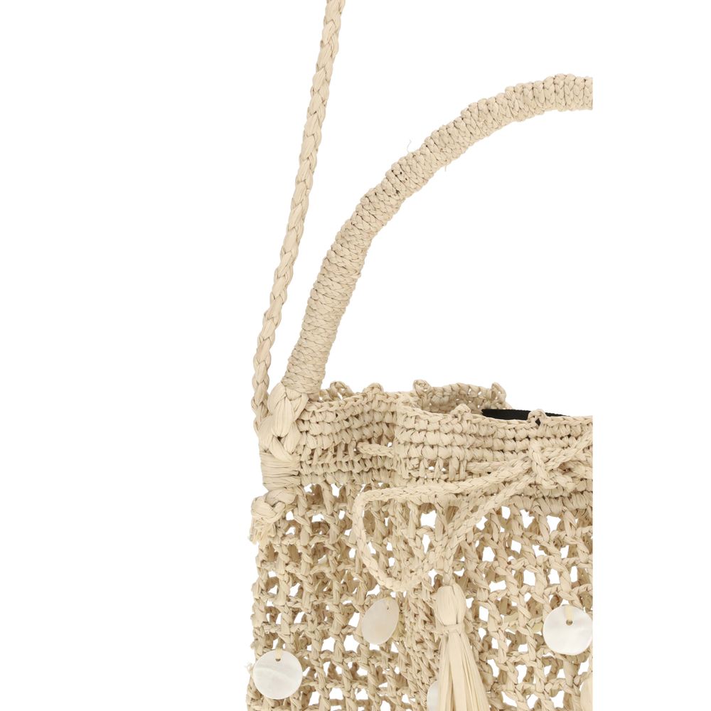 Alanui Beige Raffia Bucket Bag