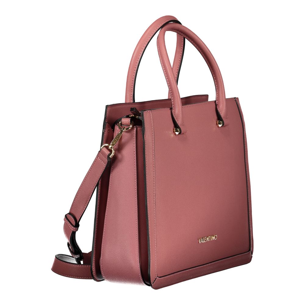 Mario Valentino Rosa Leather Women Handbag with Gold Accents