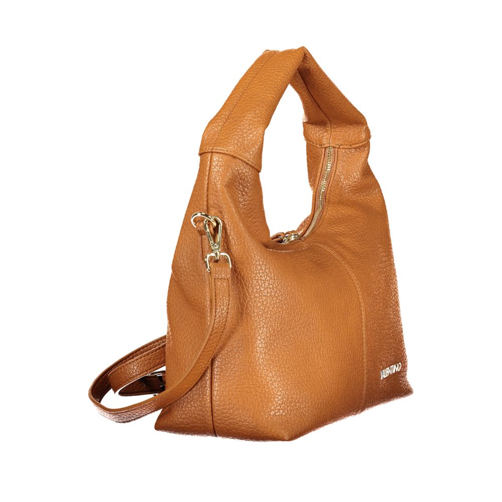 Mario Valentino Marrone Leather-Finish Handbag with Adjustable Strap